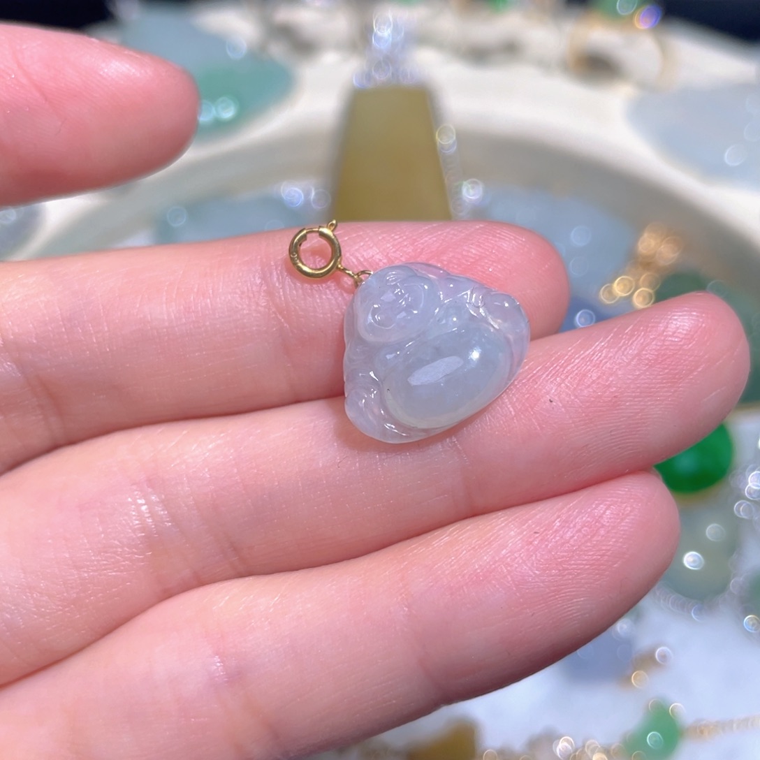 翡翠颈饰18K金镶嵌翡翠