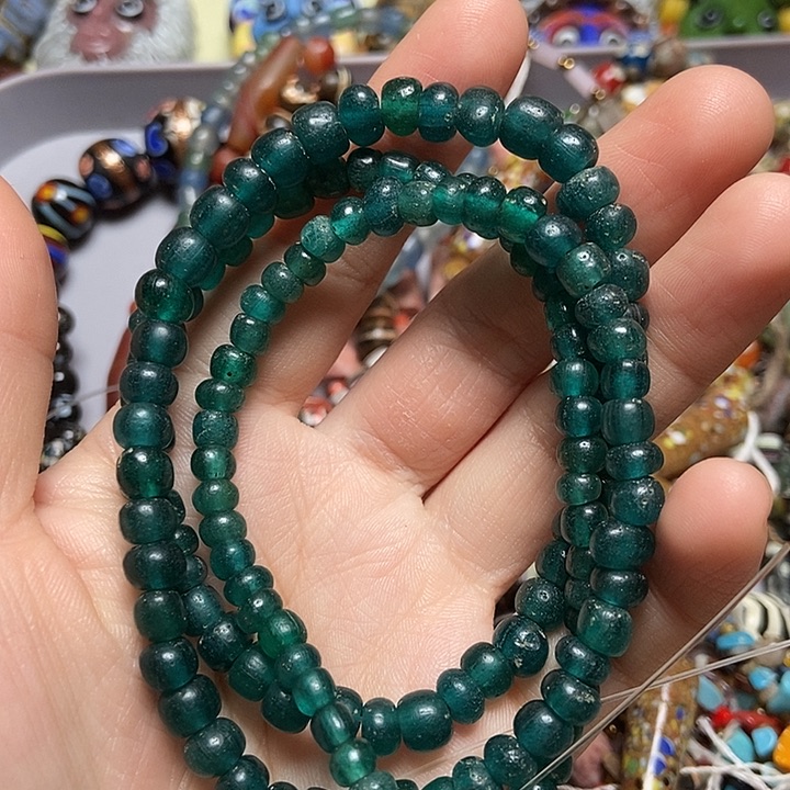 琉璃颈饰老珠子链子109