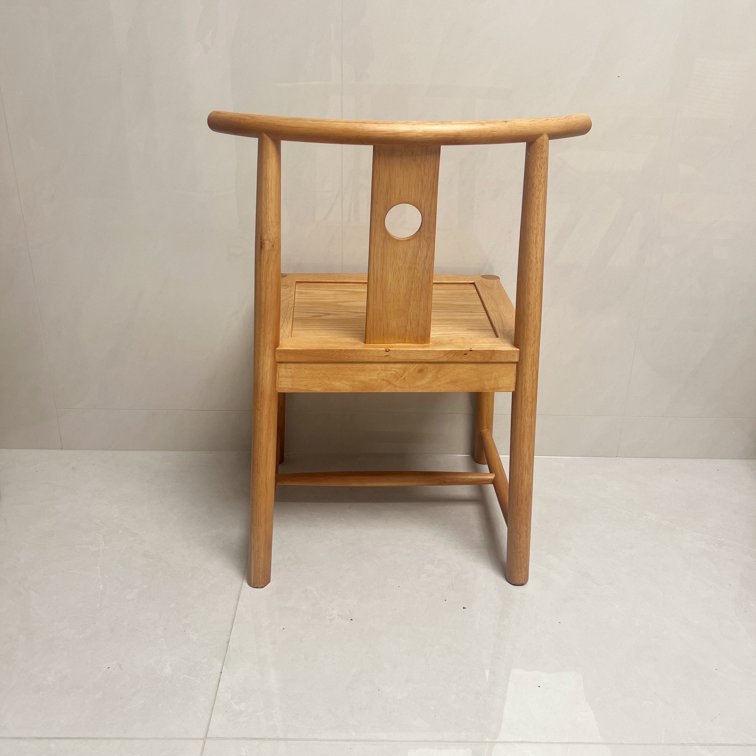 实木月牙椅半圆椅新中式靠背椅餐椅家用喝茶桌椅圈椅围椅官帽椅子