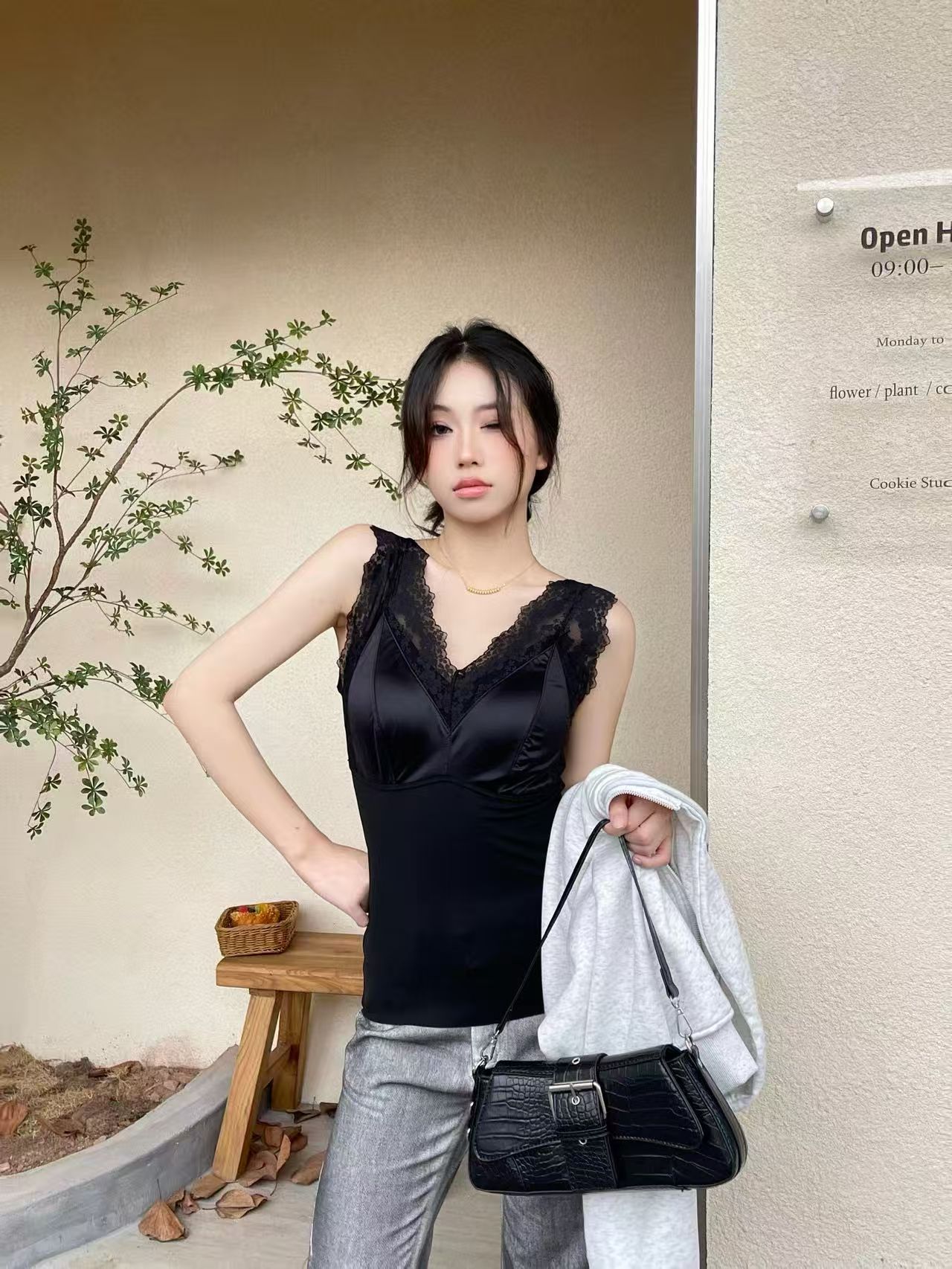 【南油钱多多严选】蕾丝加磨毛美背