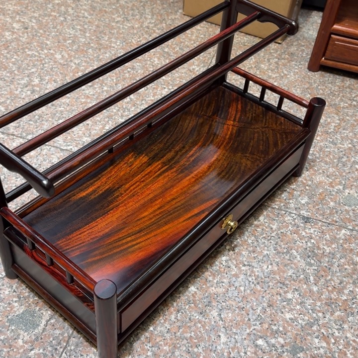 山***月交趾黄檀（大红酸枝）酸枝精美茶架43-18.5-24