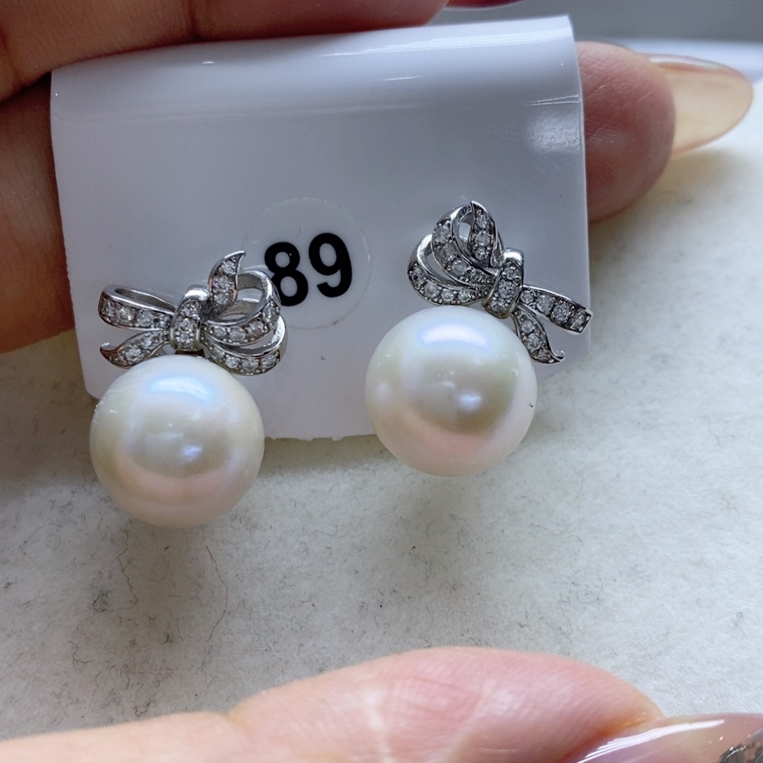 淡水珍珠耳饰银S925镶嵌