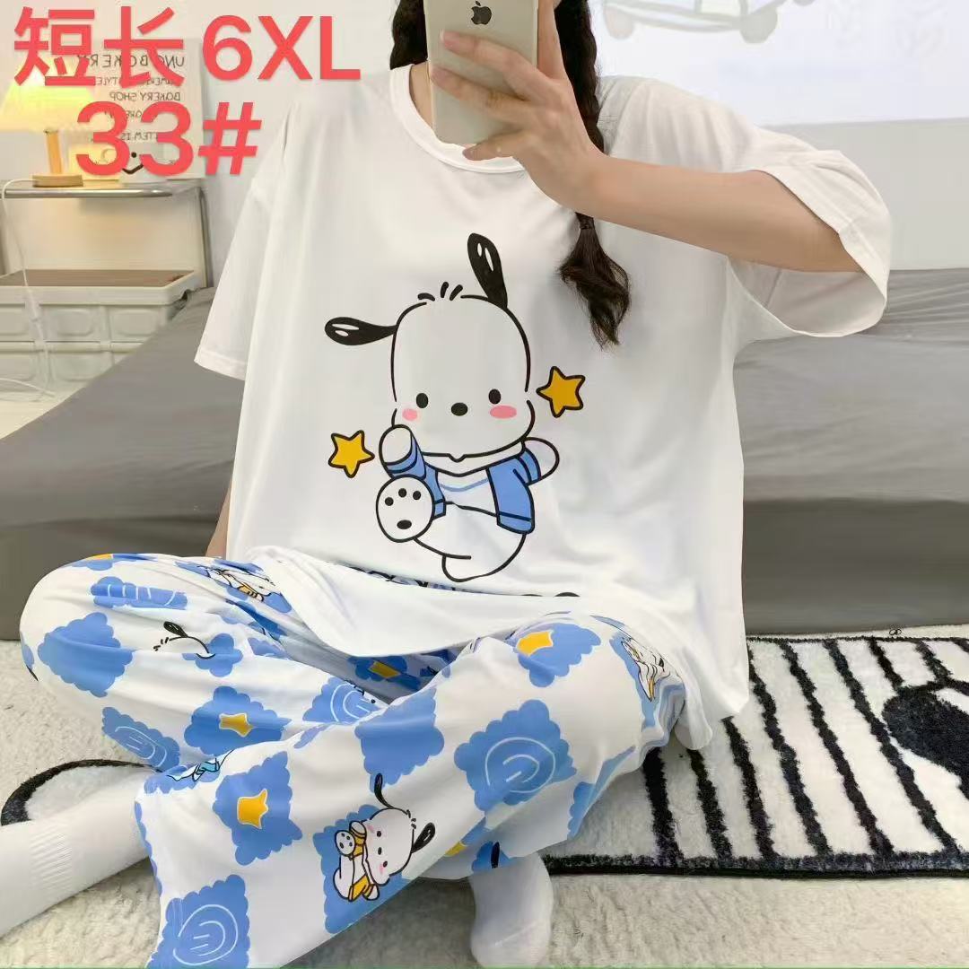 张肉肉小狗卡通睡衣大码100-220斤 