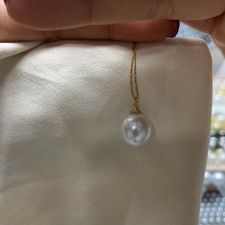 海水珍珠吊坠(不含链)18K金镶嵌