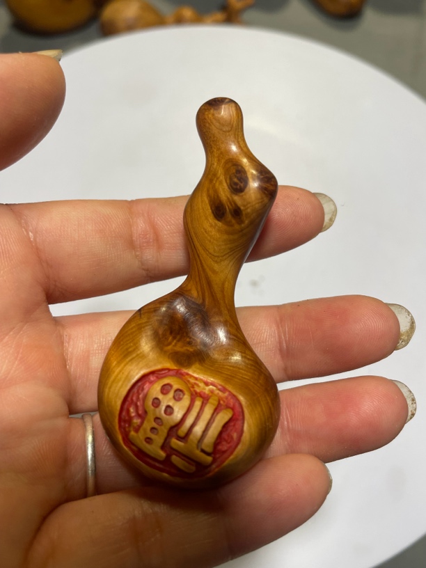 纯手工打造黑油柏木榴花葫芦