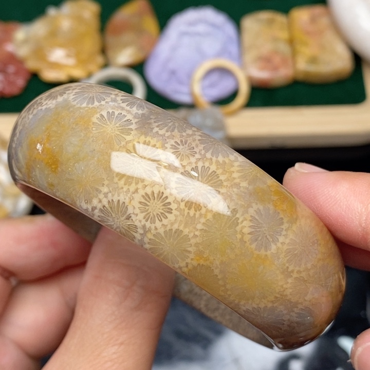 硅化珊瑚（珊瑚玉）手镯未镶嵌57.4