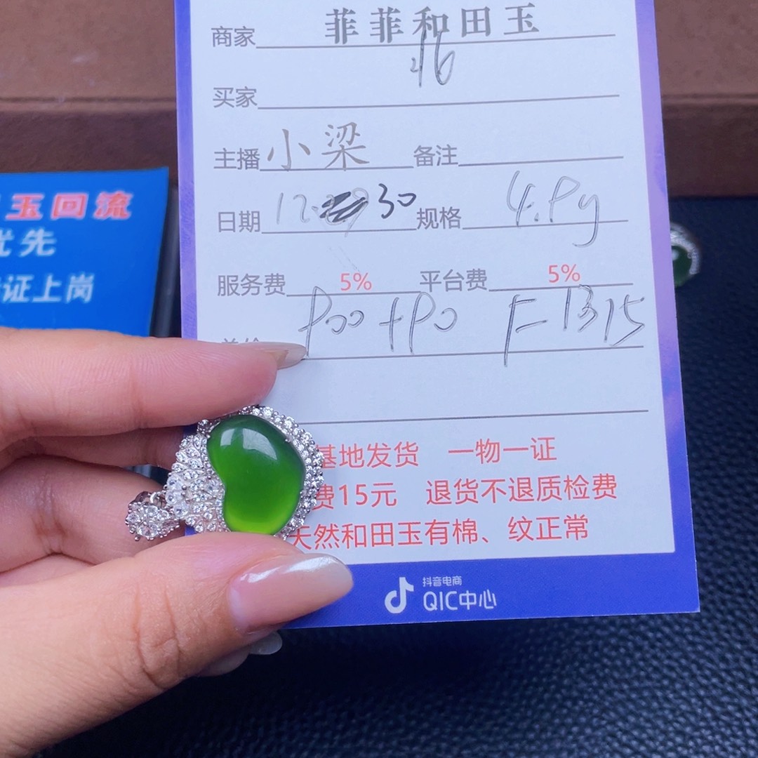 颈饰银S925镶嵌和田玉北*星