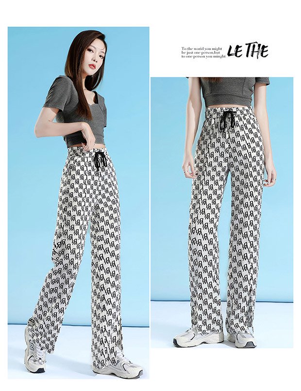 89130夏季通勤风阔腿裤阔腿长裤休闲裤薄款直筒裤宽松高腰九分