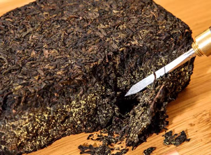 安化黑茶金花茯砖茶800g老黑茶2019年料