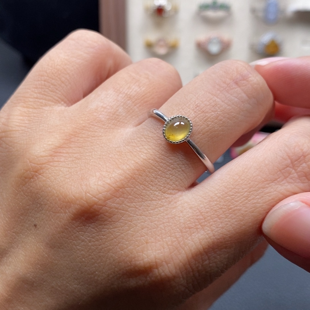 翡翠银S925镶嵌戒指