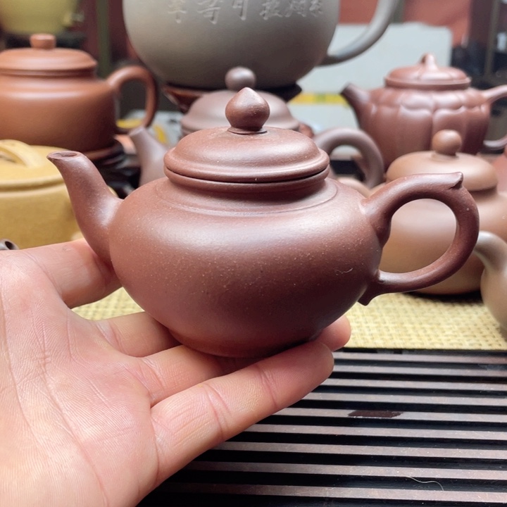 茶壶紫砂紫泥笑英壶手工制作