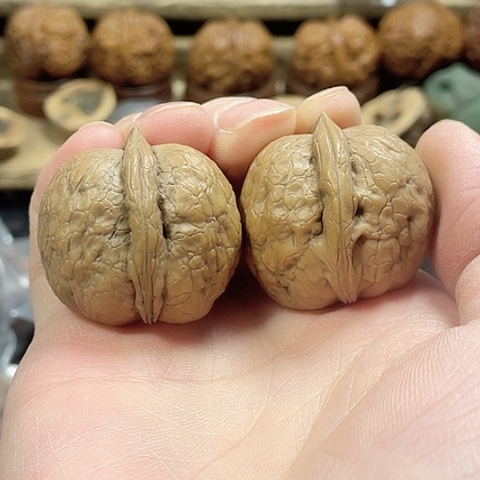 文玩核桃把件木氏蛇皮球带彩34