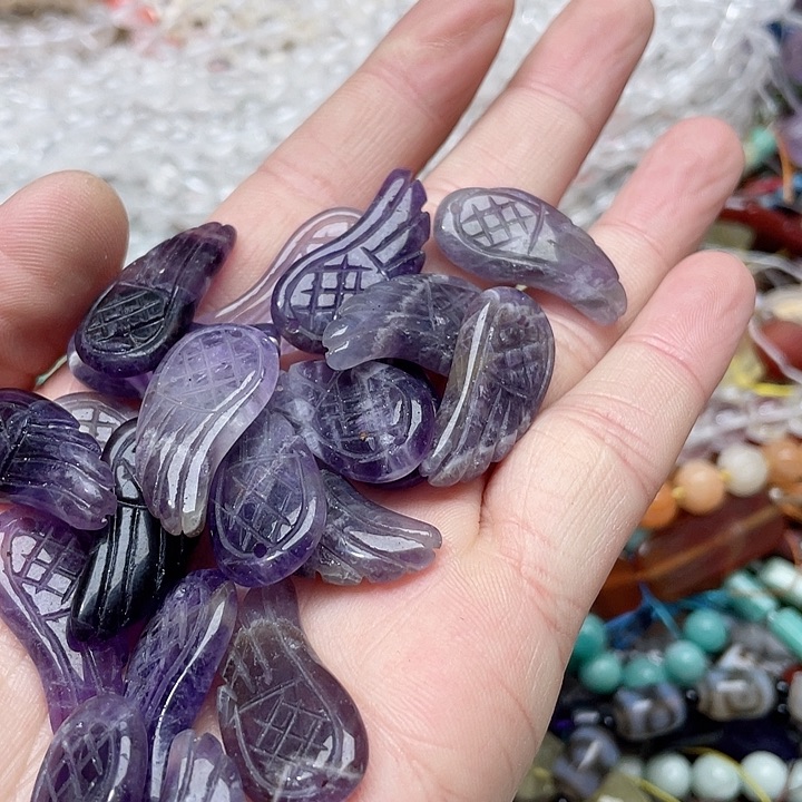 玛瑙/玉髓合金珠宝半成品6个紫水晶吊坠