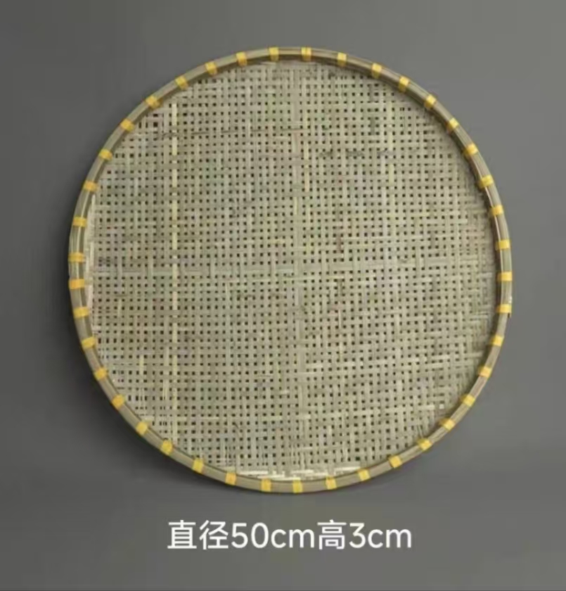 大尺寸竹编晒筐50cm厘米竹青竹子编织