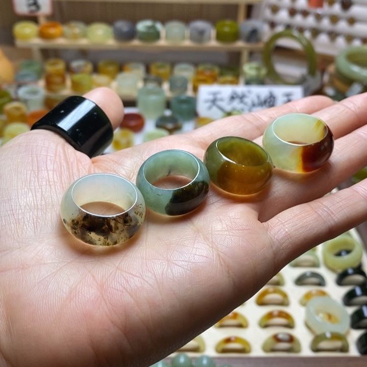 ゛***丶岫玉未镶嵌戒圈岫玉精品指环