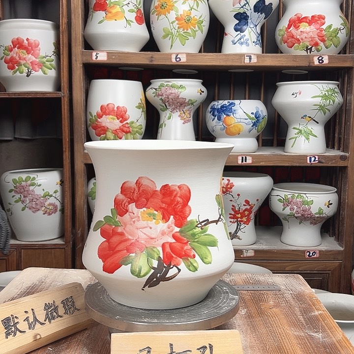 摆件小蛮腰红牡丹款陶瓷新款陶瓷