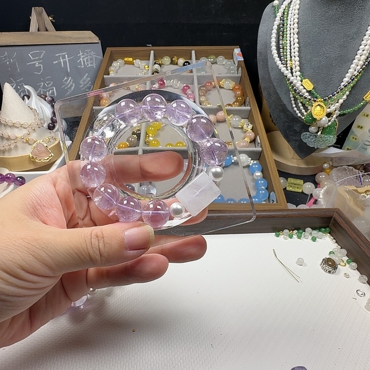 石英石薰衣草紫水手串