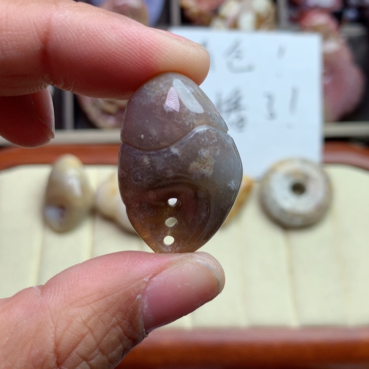 硅化珊瑚（珊瑚玉）颈饰未镶嵌