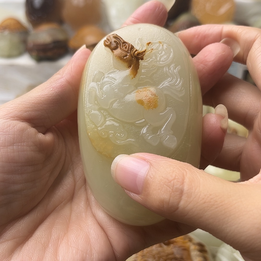 石材方解石手把摆件不退换马