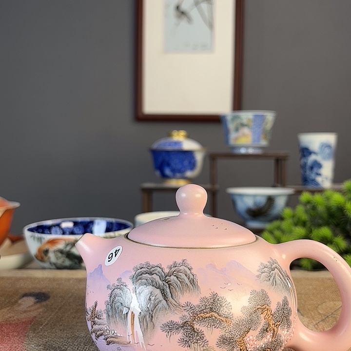 摆件景德柴烧茶杯多人