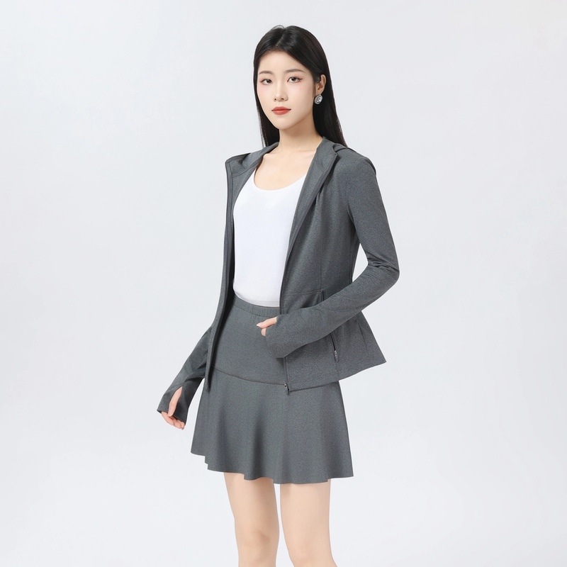AMASS/阿玛施新款长袖纯色时尚修身简约休闲运动瑜伽外套540062