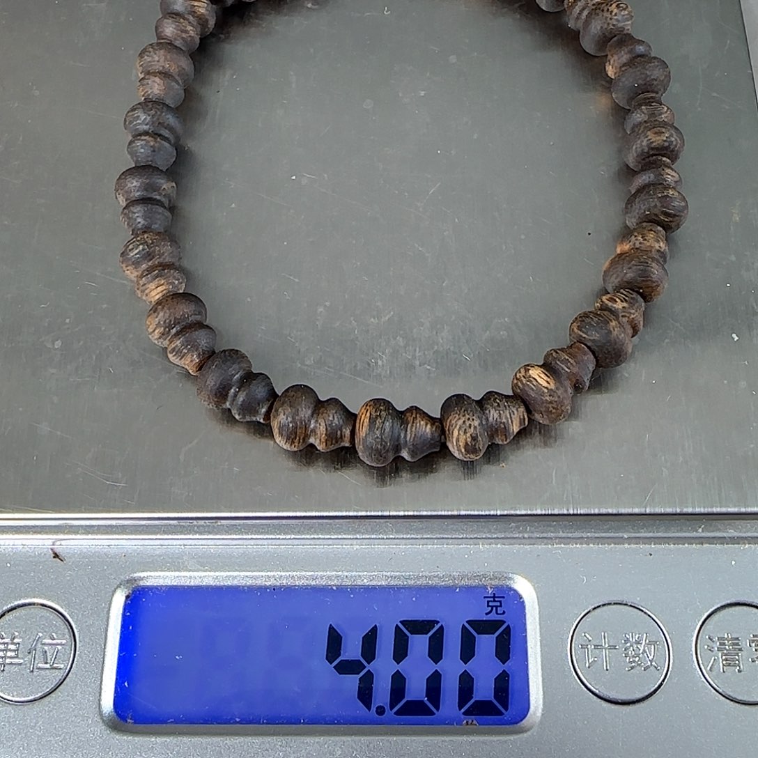 手串沉香全沉水张勺子福禄双全06单圈4克