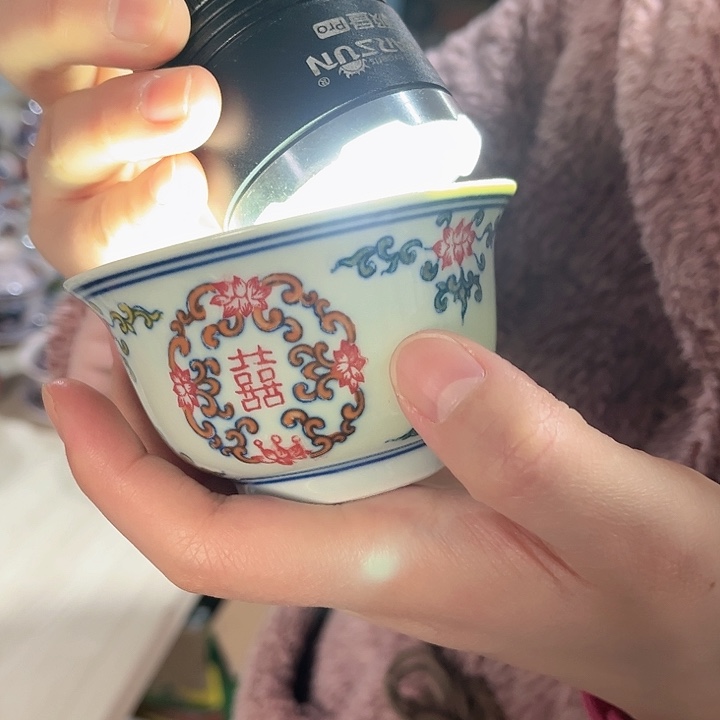 瓷片景德镇陶瓷杯子。绿。