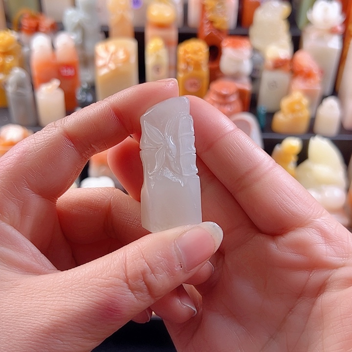 老挝石印石手工定制，竹子，包刻