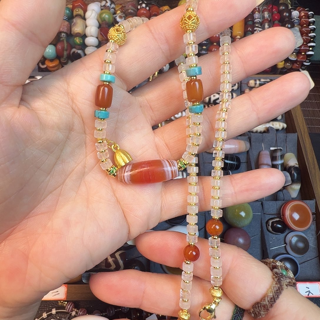 玛瑙/玉髓未镶嵌项链