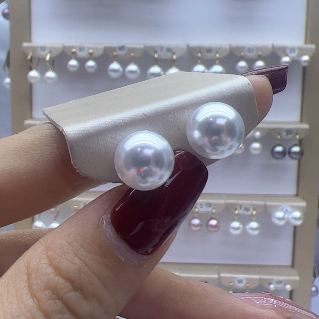 淡水珍珠耳饰18K金镶嵌