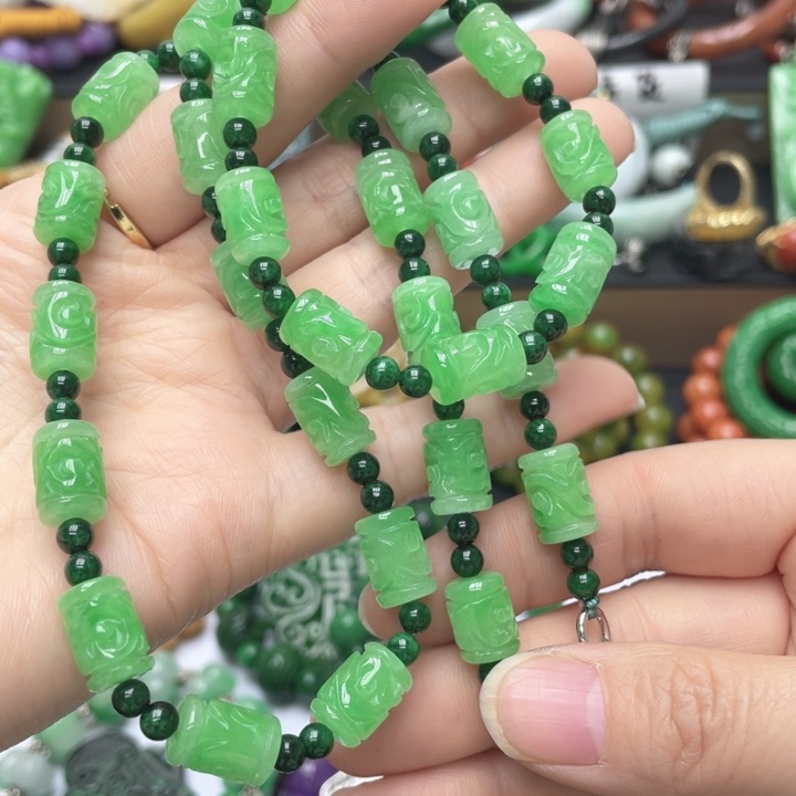 梦***飞查罗石合金手绳手链项链一套27