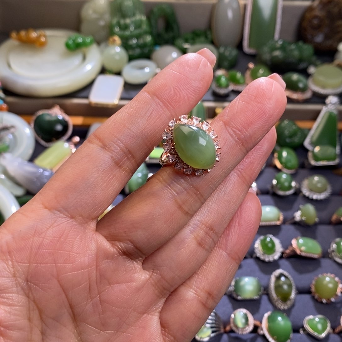 和田玉挂件银S925镶嵌