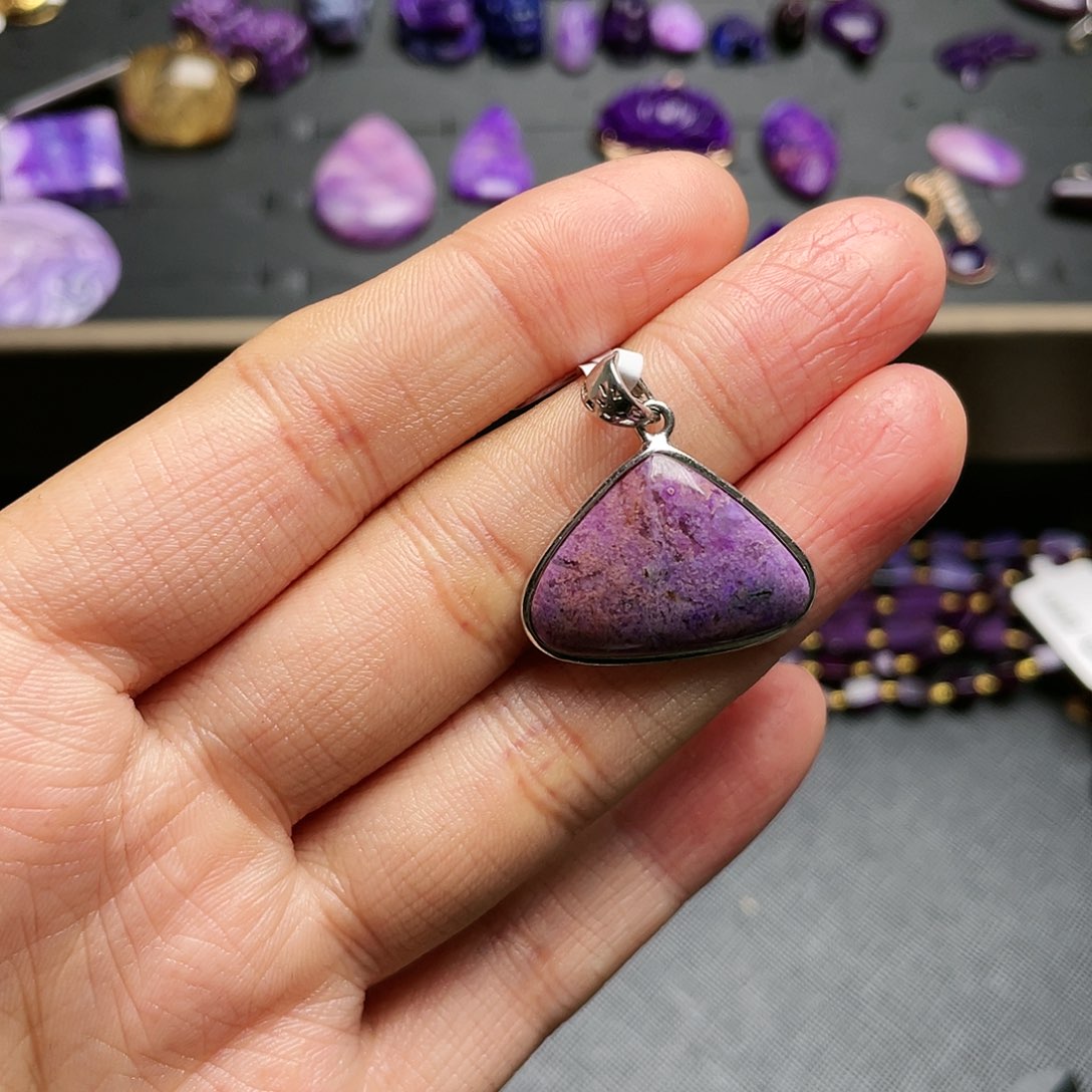 苏纪石（舒俱来）吊坠银S925镶嵌淡