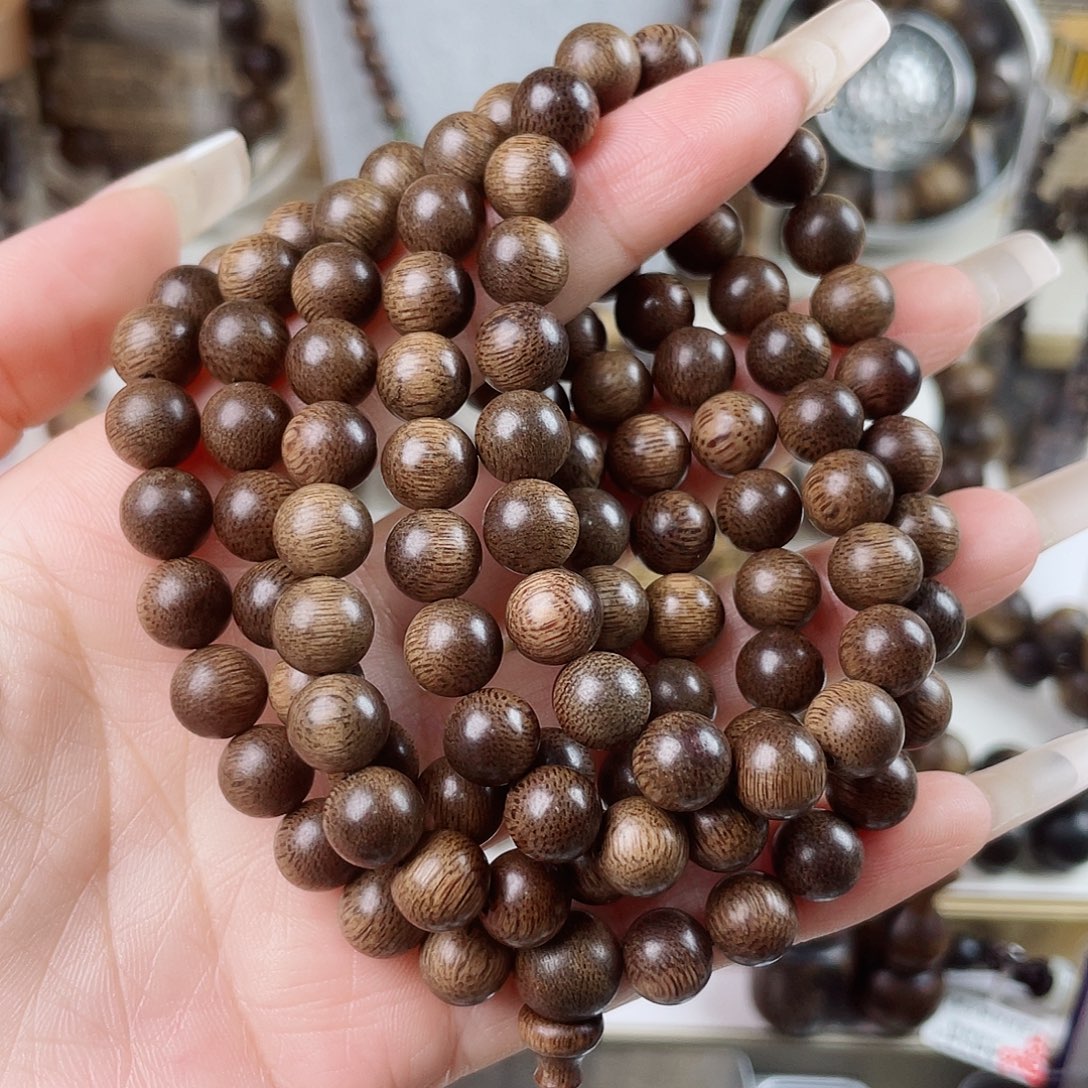 沉香手串富森红土沉窖藏古董玉化瘤疤0.9×108