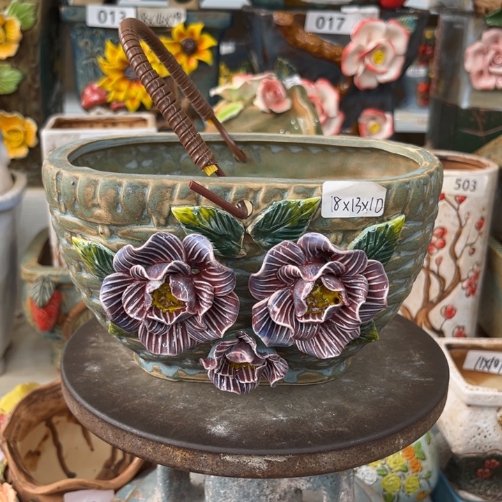 紫砂花盆粗陶材质多肉花盆