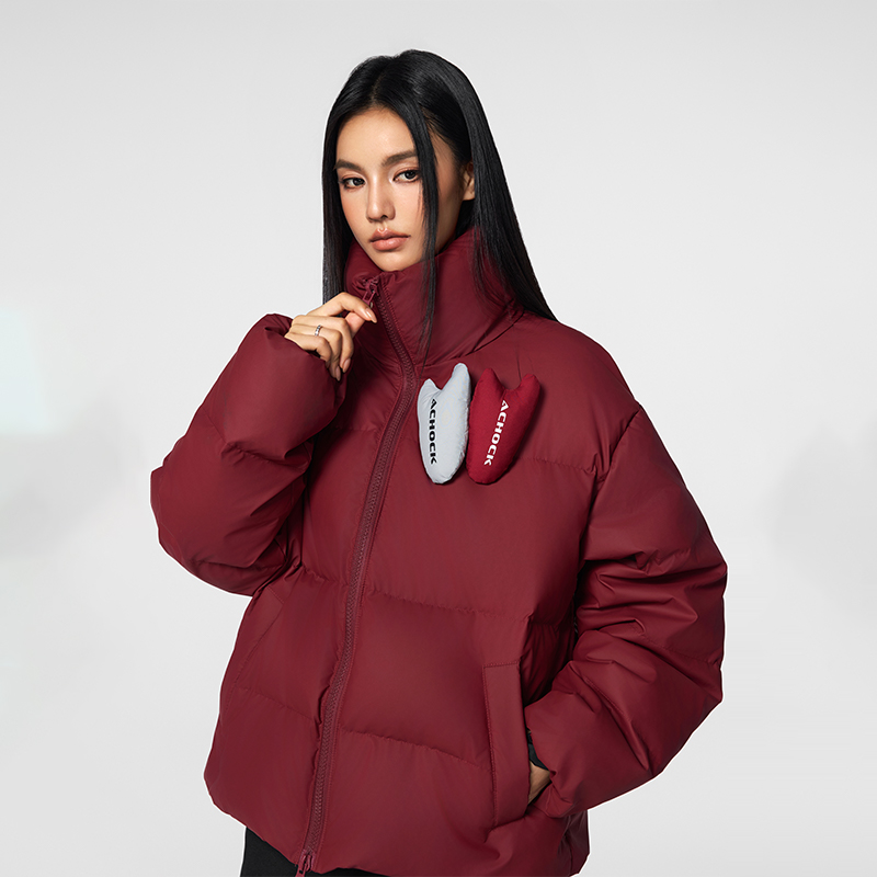 【Achock官方店】美式复古贴贴立领羽绒服男女新款潮牌设计感外套