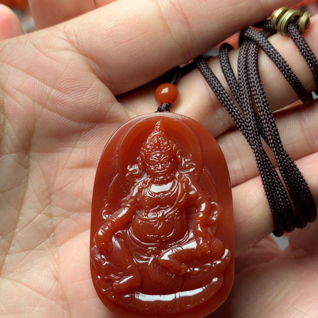 B***e南红玛瑙未镶嵌1黄财神吊坠