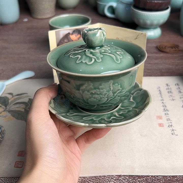 龙泉云间青瓷小米茶器
