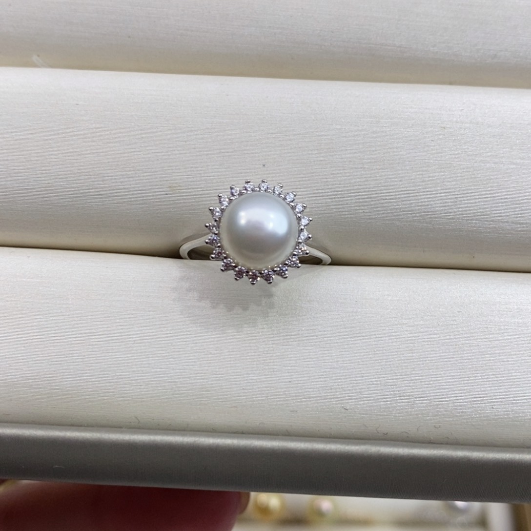 戒指银S925镶嵌淡水珍珠618福利秒