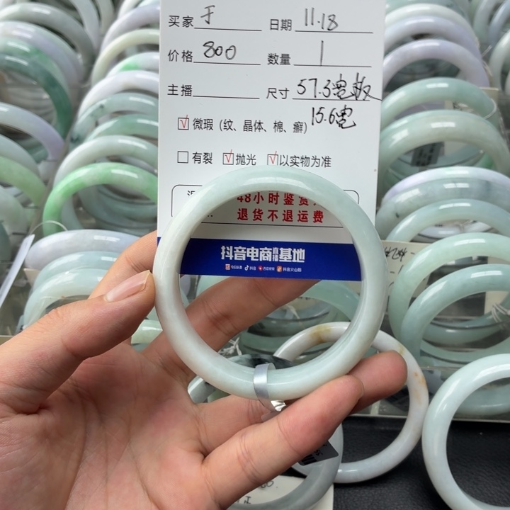 于***鱼翡翠未镶嵌手镯翡翠手镯