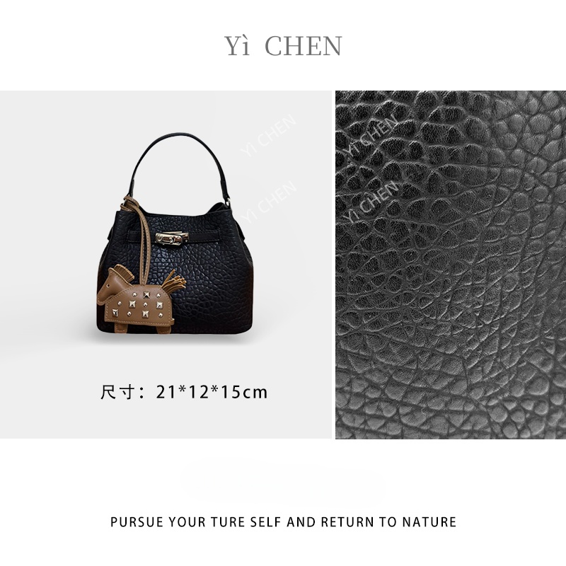 【Yì CHEN】SD-5883-泡泡黑简约时尚女士新款轻奢单肩斜跨包