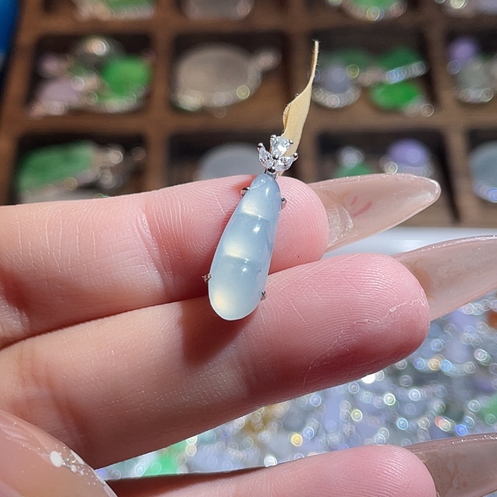 翡翠银S925镶嵌颈饰