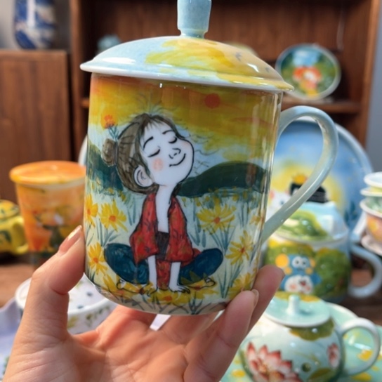 炉景德镇釉下手绘陶瓷 