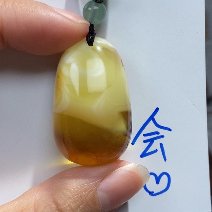 定制琥珀未镶嵌琥珀蜜蜡吊坠项链