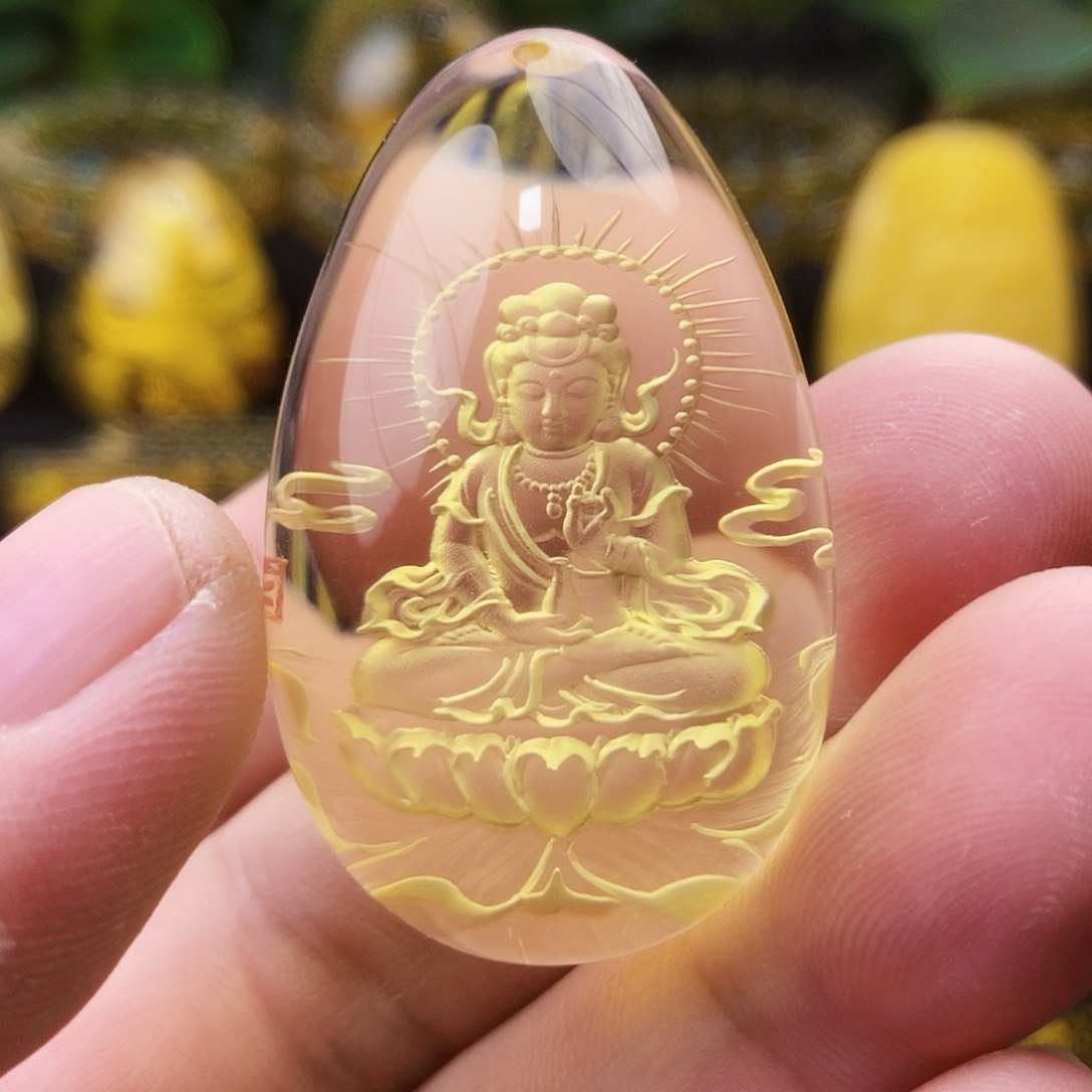 【闪购商品】金珀颈饰未镶嵌琥珀阴雕