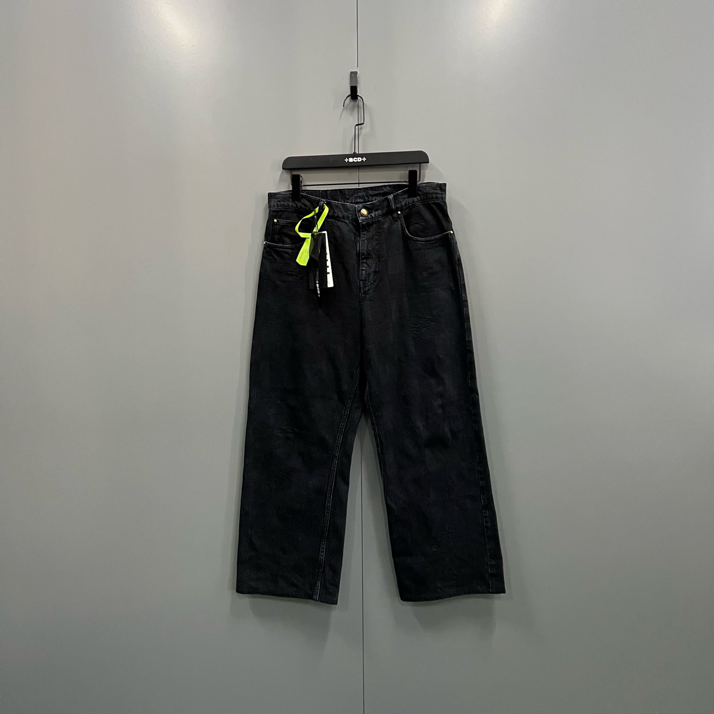 95新 LouisVuitton/路易威登 楠 黑色棋盘格水洗牛仔裤 611282