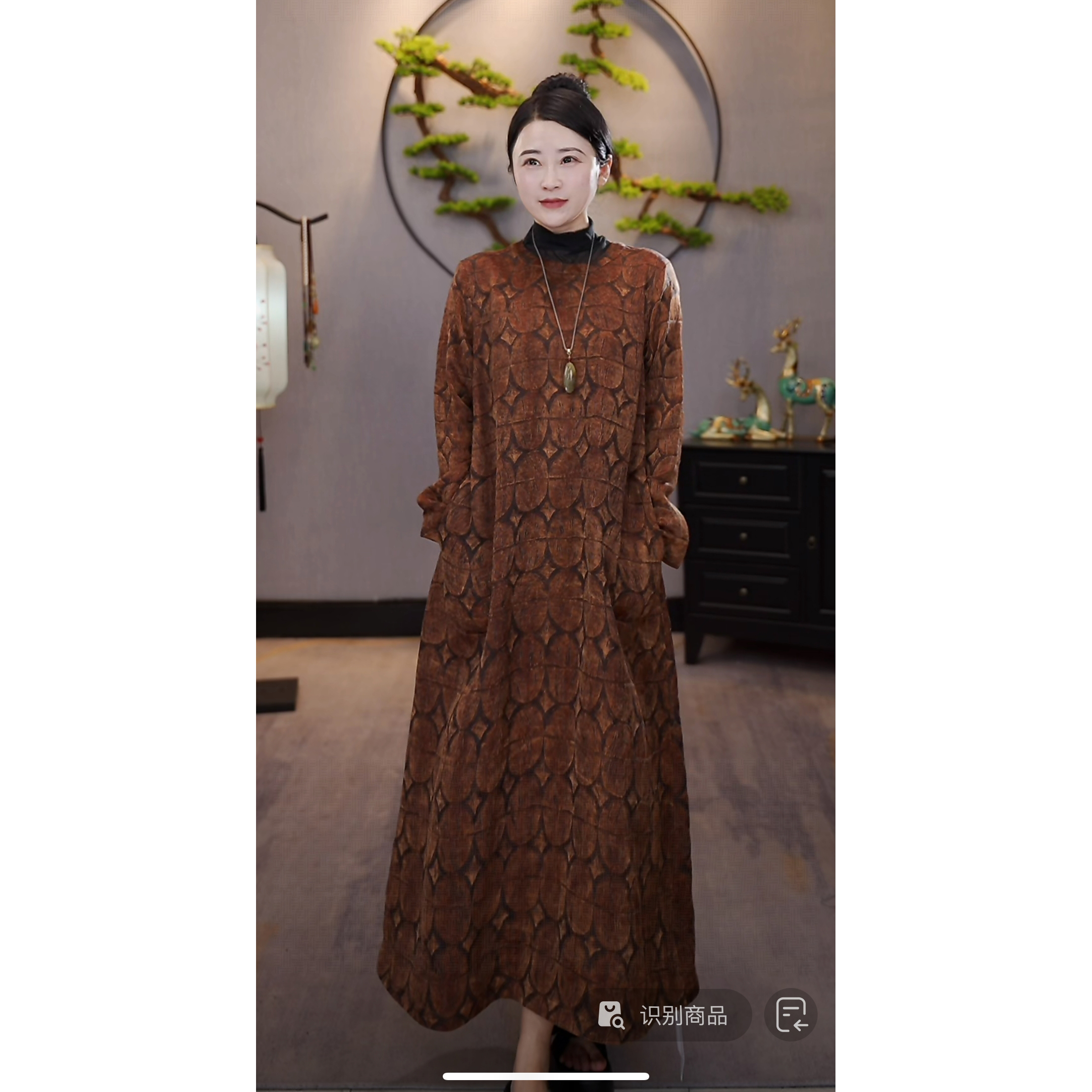  【千奈莉】70姆米柞蚕丝双面穿长袖显瘦百搭连衣裙23-40