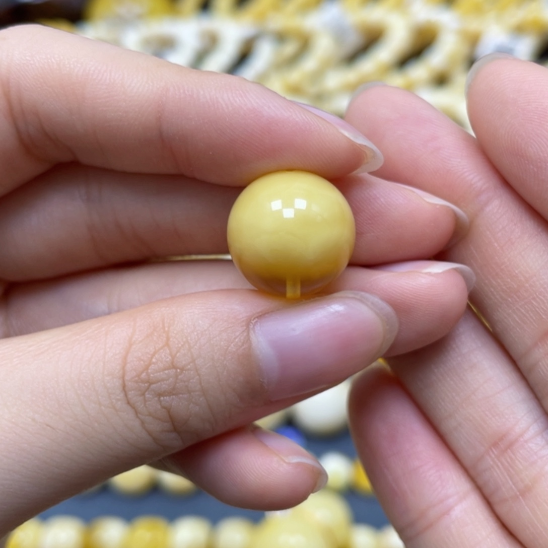 未镶嵌蜜蜡裸石圆珠15mm