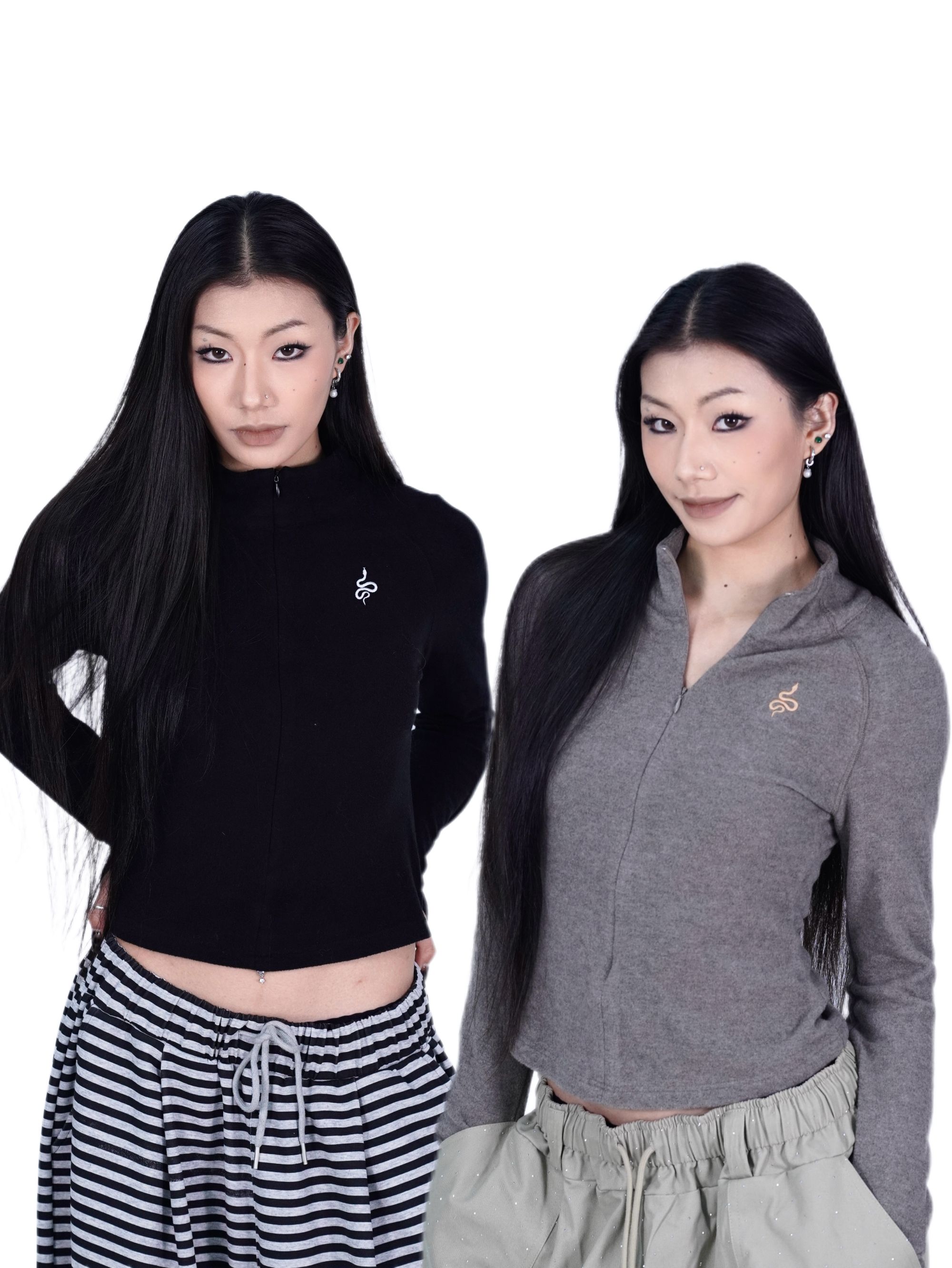 SUANS原创自制保暖运动小蛇拉链立领高级百搭长袖上衣