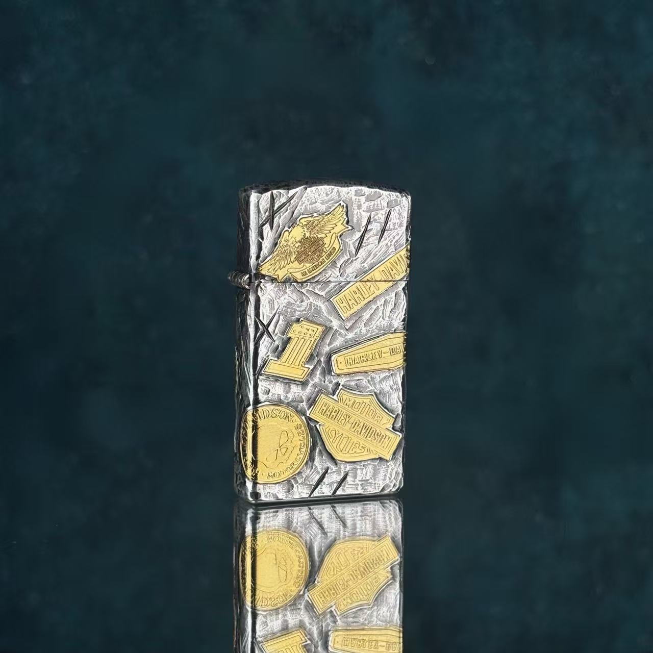 ZIPPO 打火机正品  1605熏银鎏金哈雷十一  1628 